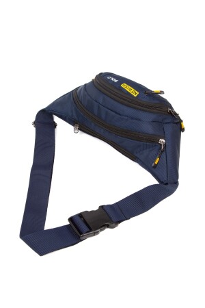 Wasserdichte Unisex-Schulter- und Hüfttasche aus Impertex-Gewebe mit Kopfhörerausgang, Kreuzgurt, Marineblau, 310322-NPK1 - 4
