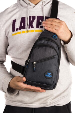 Wasserdichte Unisex-Tasche aus Leinenstoff, Schulter- und Brusttasche mit Kreuzgurt, Leichensack, schwarze Farbe 2NEW2031 - 2