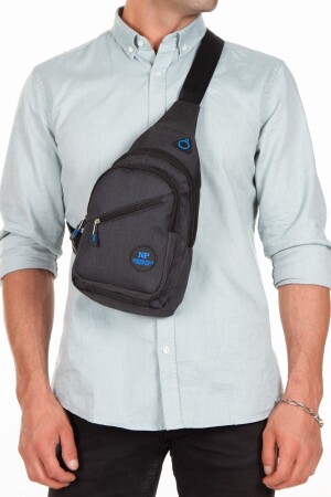 Wasserdichte Unisex-Tasche aus Leinenstoff, Schulter- und Brusttasche mit Kreuzgurt, Leichensack, schwarze Farbe 2NEW2031 - 1