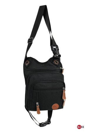 Wasserdichte Unisex-Tasche mit mehreren Fächern in Schwarz für Taille, Beine, Schulter und Biker - 1