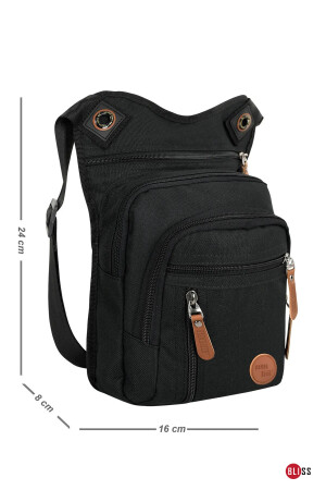 Wasserdichte Unisex-Tasche mit mehreren Fächern in Schwarz für Taille, Beine, Schulter und Biker - 3