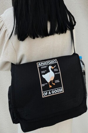 Wasserdichte Unisex-Umhängetasche mit „Duck Anatomy“-Aufdruck und großer Innentasche für Wasserflaschen - Moda West