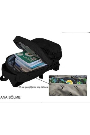 Wasserdichter Crinkle-Stoff, Khakigrün, großer Unisex-Schulrucksack und Reisetasche // 1700 610001 - 6