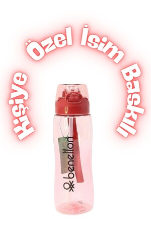 Wasserflasche & Wasserflasche mit automatischem Deckel – personalisierter Namensdruck – Rot - 4