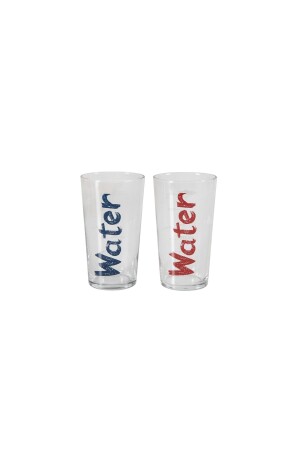 Wasserglas 570 ml 2er-Set - blau und rot - 1