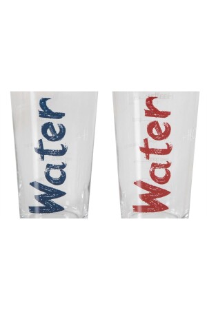 Wasserglas 570 ml 2er-Set - blau und rot - 8