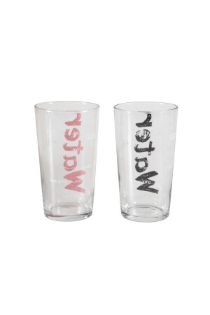 Wasserglas 570 ml 2er-Set – Schwarz und Rosa - 4