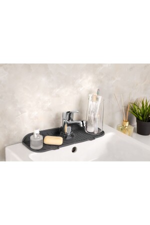 Wasserhalter-Wasserhahn-Matte, flexibles Silikon-Wasserhahn-Halterregal für Spüle, Küchenarbeitsplattenschutz - 3