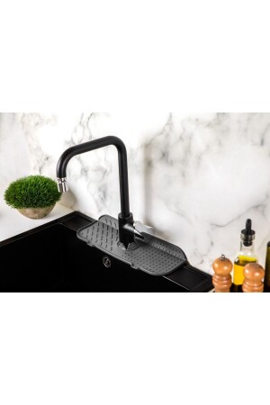 Wasserhalter-Wasserhahn-Matte, flexibles Silikon-Wasserhahn-Halterregal für Spüle, Küchenarbeitsplattenschutz - 7