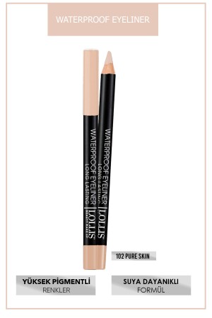 Waterproof Eyeliner 102 Pure Skin - Suya Dayanıklı Göz Kalemi 102 Ten Rengi - Lollis