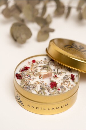 شمعة صويا (WAX) العطور العشوائية الشمعة العطرية للافندر مع صندوق معدني 02 - Ancilla