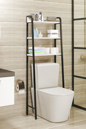 منز-WC خلف رف المرحاض فوق رف المرحاض ومنظّم حامل الحفاضة منظّم الحمام 1119 - EGEMEV
