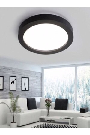 سقف WC المنتجع المكتبية المُسطح من قاعدة MNZ 24 W لامپ المُضيء الدائرة على السطح المُصَدَّق بالقضية السوداء - KADERTEKNO