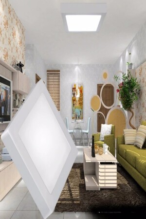 سقف WC المسبق من MNZ-Led مصباح مكتب 24 W مربع المضيء سطح مقاعد 2700 K ضوء أصفر 220 V (المضخة واللعب) KDRPNL - KADERTEKNO