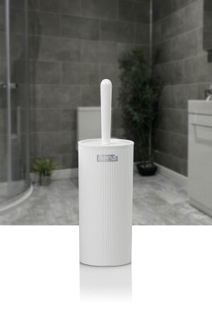 محفظة فرشاة WC ذات شريط أبيض MNZ-Mina - Okyanus Home