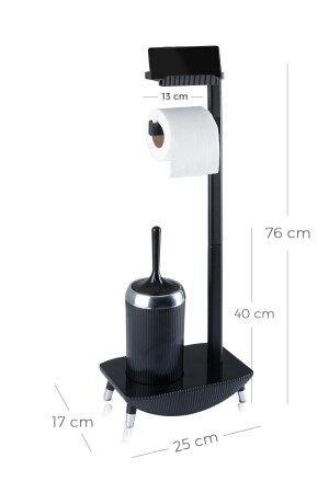 WC-Papierhalter mit Funktionsständer - WC-Bürstenset SP-05686/12 - 4