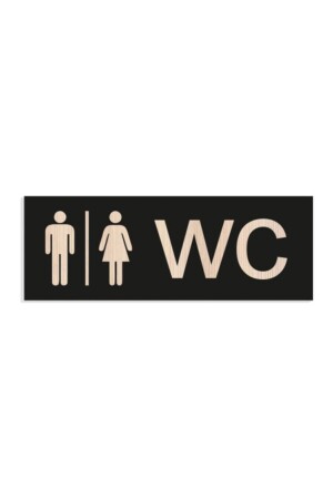 WC-Wegweiser aus schwarzem Holz - 2