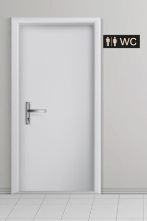 WC-Wegweiser aus schwarzem Holz - 4