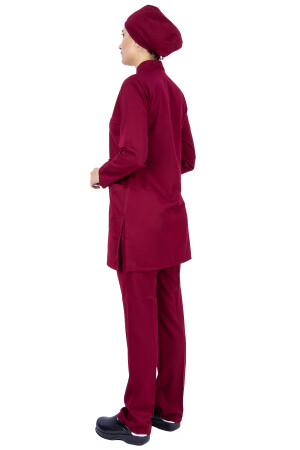 Weinrotes, dünnes Lycra-Hijab-Krankenschwesteruniform- und Chirurgenarzt-Uniform-Set LYCRA-SOFT-HIJAB - 5