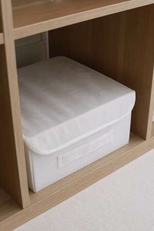 Weiß abgedeckte Schrankschublade im Inneren von Schmuck, Make-up, Wäsche, zusammenklappbarer Aufbewahrungsbox-Organizer KCK-KPK-BYZ - 5