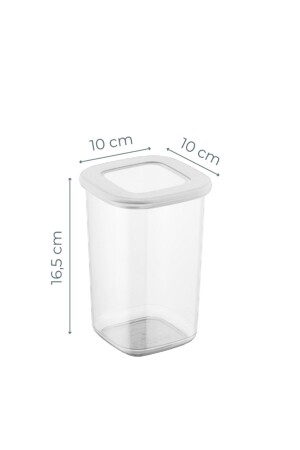 Weiß beschriftetes Set mit 12 mittelgroßen quadratischen Frischhaltedosen mit 1,2 Liter Fassungsvermögen, weiß, BNM12LI - 5