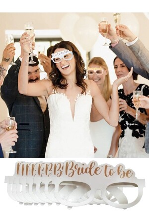 Weiße Bachelorette-Party-Brille mit der Aufschrift „Bride To Be Writer“, 9-teilig - 1