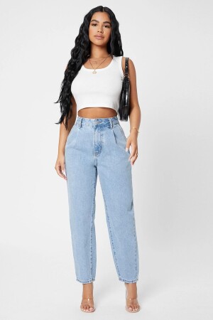 Weiße Crop-Top-Bluse mit quadratischem Ausschnitt für Damen - 3