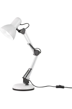 Weiße, flexible, verstellbare, um 360 Grad drehbare Klemm-Acrobat-Tischlampe - 5