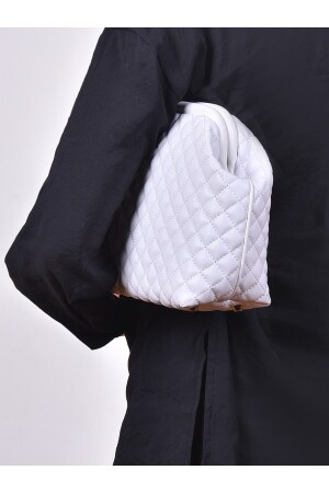Weiße gesteppte Clutch-Handtasche für Damen HYBKPTCL - 3