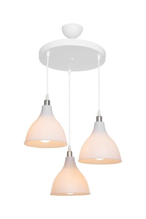 Weiße Pendelleuchte, Kronleuchter, Schlafzimmer, Wohnzimmer, Küche, Flur, Lampe, Kronleuchter3 - 4