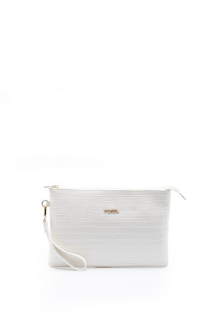 Weiße Portfolio- und Clutch-Tasche für Damen - 3