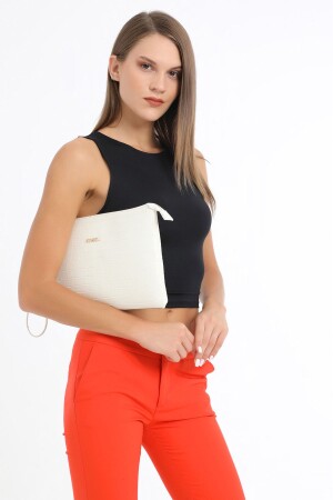 Weiße Portfolio- und Clutch-Tasche für Damen - 2