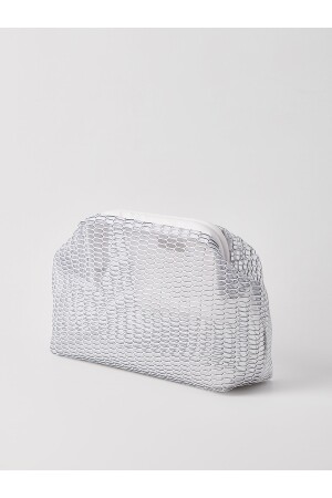Weiße transparente Clutch-Handtasche mit Wabenmuster für Damen HYB-PTK01 - 1