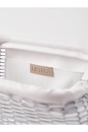 Weiße transparente Clutch-Handtasche mit Wabenmuster für Damen HYB-PTK01 - 3