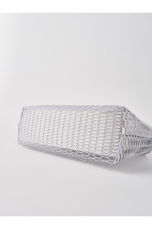 Weiße transparente Clutch-Handtasche mit Wabenmuster für Damen HYB-PTK01 - 5