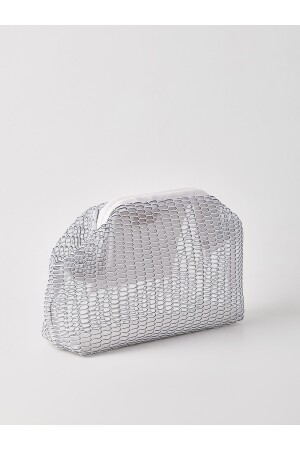Weiße transparente Clutch-Handtasche mit Wabenmuster für Damen HYB-PTK01 - 6