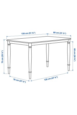 weißer 130x80 cm großer Küchentisch mit langlebiger Oberfläche aus lackiertem MDF Akdenizshop - 7