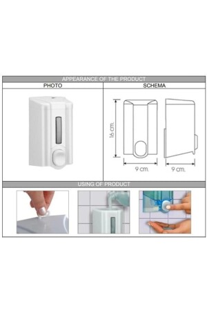 Weißer 500-ml-Reservoir für Flüssigseife und Desinfektionsmittel, Seifenspender für Badezimmer und Küchengeräte KGVL-S2 - 5