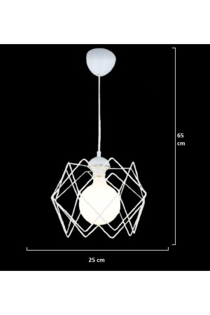 Weißer mehreckiger Einzelkronleuchter (ohne Glas) - 3