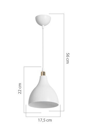 Weißer Pendelleuchter für Schlafzimmer, Wohnzimmer, Küche, Flur, Lampe - 4