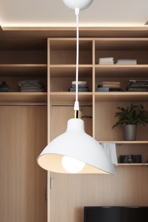 Weißer Pendelleuchter für Schlafzimmer, Wohnzimmer, Küche, Flur, Lampe - 1