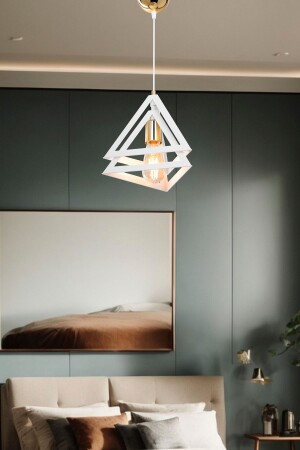 Weißer Pendelleuchter für Schlafzimmer, Wohnzimmer, Küche, Flur, Lampe - 1