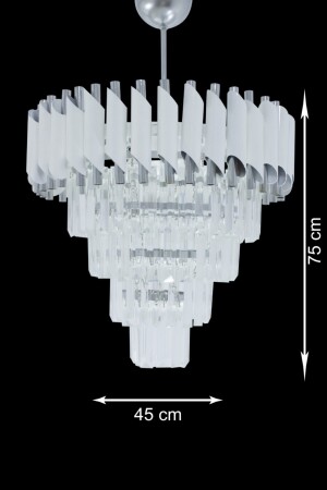 Weißer Silber 45 Luxus-Kristallstein-Kronleuchter BS45 - 5