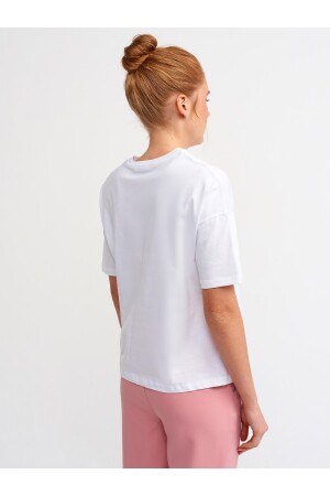 Weißes Basic-T-Shirt für Damen 3683 - 3