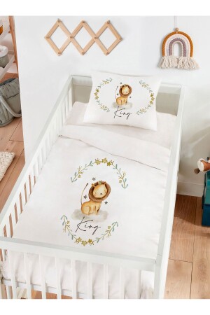 Weißes Bettwäsche-Set für Babys, König der Löwen, hmm-bn-01-12 - 2