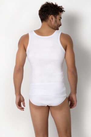 Weißes Camisole-Unterhemd für Herren 001-021005 - 4