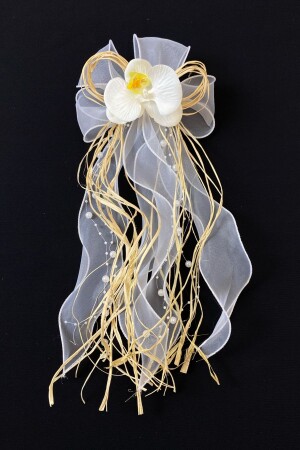 Weißes Orchideenbündel-Ornament – ​​Braut, Bräutigam, Mitgift, Hochzeit, Verlobung, Konvoi, Braut, Auto, Beschneidung, Henna-Ornament, 1 Stück - 1