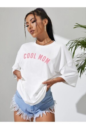 Weißes Umstands-T-Shirt mit „Cool Mom“-Aufdruck für Damen MARECASHTYC00729196041 - 3