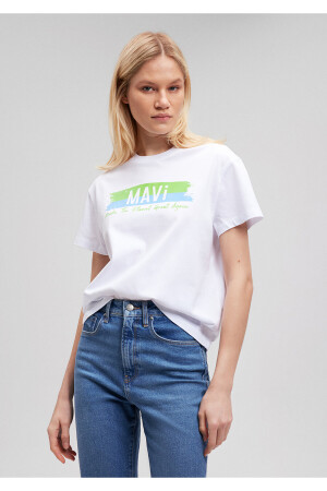 Weißes, umweltfreundliches „Make The Planet Great Again“-T-Shirt für Damen - 2