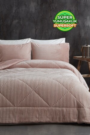 مجموعة من الملفات المزدوجة من الجانب (مجموعة النوم) النعيفة اليومية Wellsoft مزدوجة 3 قطعة مسحوق Q-YRG-48738 - Evlen Home Collection